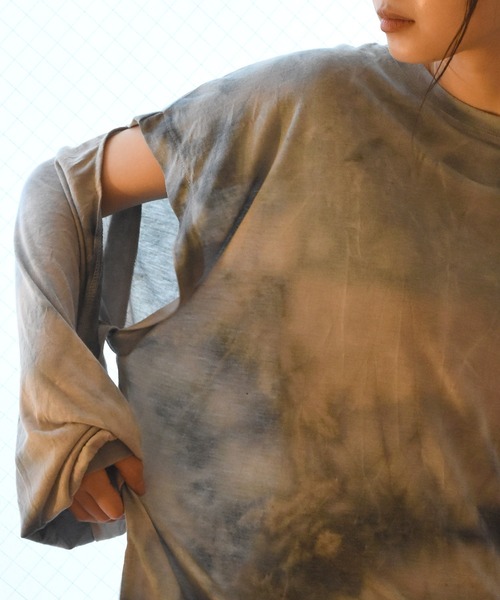 Alley by w closet（アリーバイダブルクローゼット）の「【Alley】タイダイロンTee（Tシャツ/カットソー・レディース・アイボリー/モカ/ブルー・FREE）」の20枚目の写真