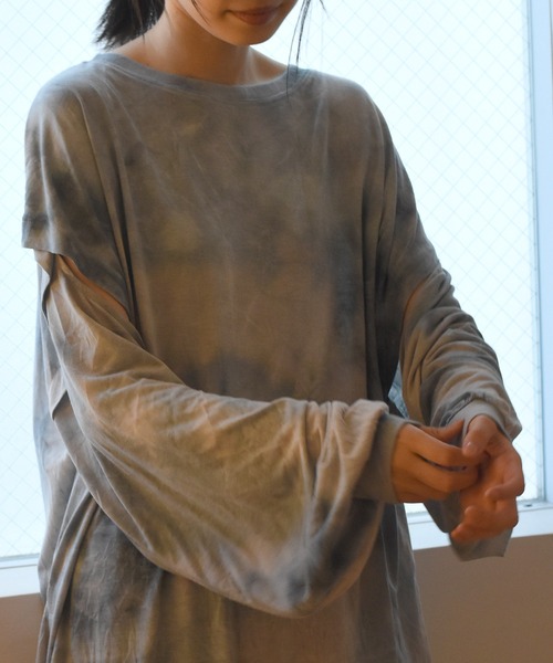 Alley by w closet（アリーバイダブルクローゼット）の「【Alley】タイダイロンTee（Tシャツ/カットソー・レディース・アイボリー/モカ/ブルー・FREE）」の21枚目の写真