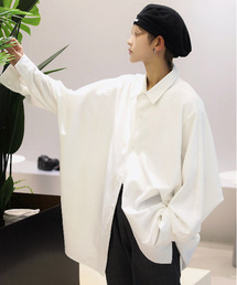 【neos -addictive design-】ビッグシルエット レギュラーカラー ドルマン ロング ボリュームスリーブ シャツ