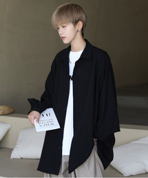 【neos -addictive design-】ビッグシルエット レギュラーカラー ドルマン ロング ボリュームスリーブ シャツ