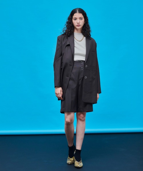 UNITED TOKYO（ユナイテッドトウキョウ）の「ヴァルサルショートパンツ（スラックス・レディース・ブラック/ブラウン・1/2）」の4枚目の写真