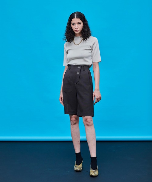 UNITED TOKYO（ユナイテッドトウキョウ）の「ヴァルサルショートパンツ（スラックス・レディース・ブラック/ブラウン・1/2）」の5枚目の写真