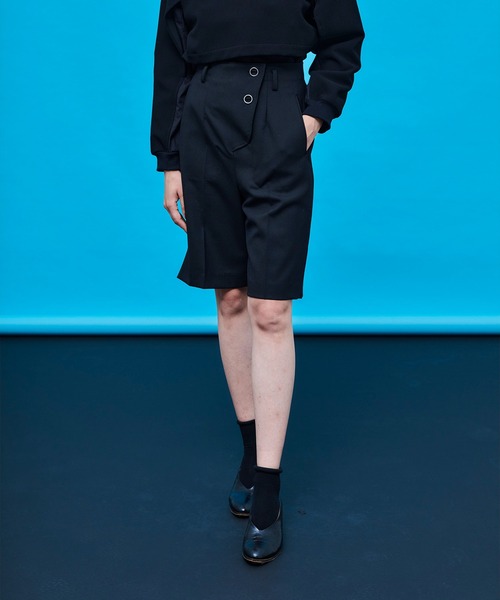 UNITED TOKYO（ユナイテッドトウキョウ）の「ヴァルサルショートパンツ（スラックス・レディース・ブラック/ブラウン・1/2）」の6枚目の写真