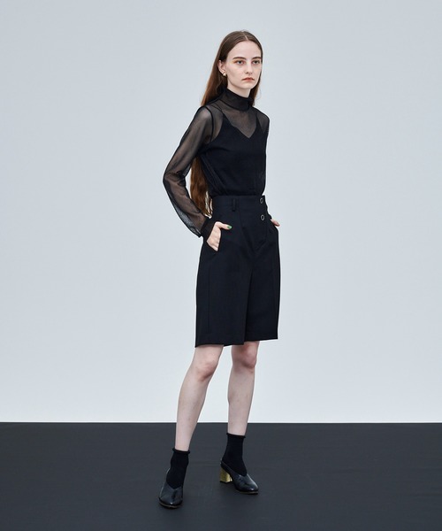 UNITED TOKYO（ユナイテッドトウキョウ）の「ヴァルサルショートパンツ（スラックス・レディース・ブラック/ブラウン・1/2）」の21枚目の写真