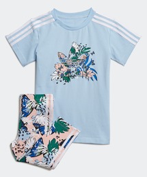 adidas（アディダス）の「HER Studio London アニマル フラワープリント Tシャツワンピースとタイツセット / アディダスオリジナルス (キッズ／子供用)（Tシャツ/カットソー・キッズ）」