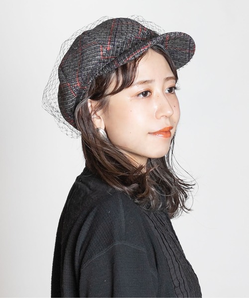 CA4LA チュールを纏ったキャスケット CAP WITH TULLE(ONESIZE BROWN): キャスケット｜帽子通販｜CA4LA