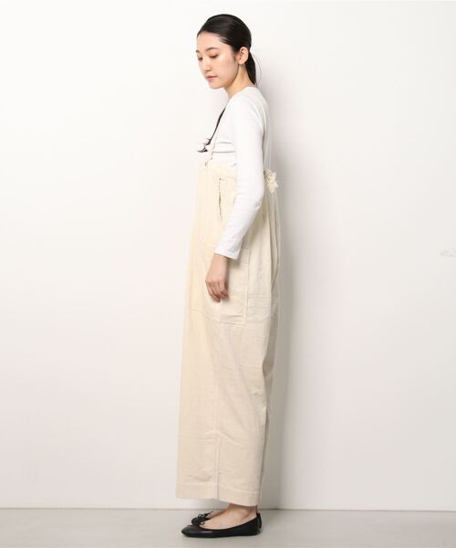 MANASTASH（マナスタッシュ）の「MANASTASH/マナスタッシュ　太畝コーデュロイサロペット（サロペット/オーバーオール・レディース・ホワイト/モカ・FREE）」の3枚目の写真