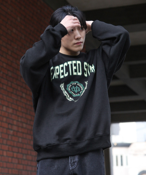 ZIP FIVE（ジップファイブ）の「【ZIP FIVE】【肉厚】ビッグシルエットカレッジロゴスウェット（スウェット・レディース・ブラック/グレー/オートミール/ブラック系/ネイビー系/ダークグリーン/カーキ/グレー系/ホワイト/ネイビー/チャコール/アイボリー/ホワイト系/アイボリー系・X-LARGE/LARGE/MEDIUM）」の6枚目の写真