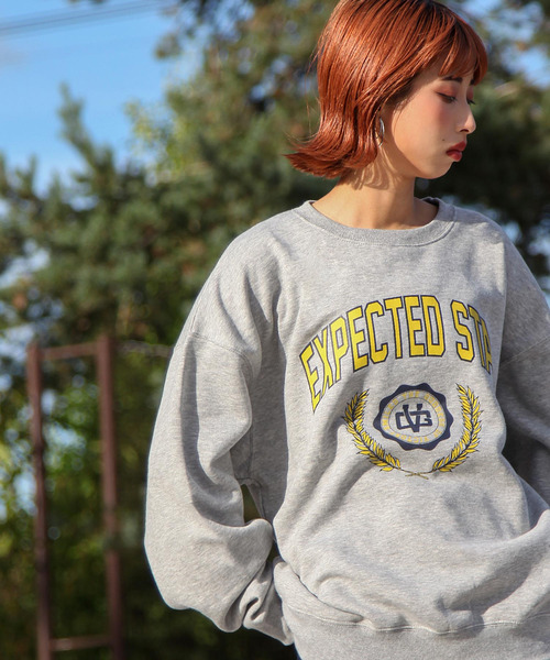 ZIP FIVE（ジップファイブ）の「【ZIP FIVE】【肉厚】ビッグシルエットカレッジロゴスウェット（スウェット・レディース・ブラック/グレー/オートミール/ブラック系/ネイビー系/ダークグリーン/カーキ/グレー系/ホワイト/ネイビー/チャコール/アイボリー/ホワイト系/アイボリー系・X-LARGE/LARGE/MEDIUM）」の9枚目の写真