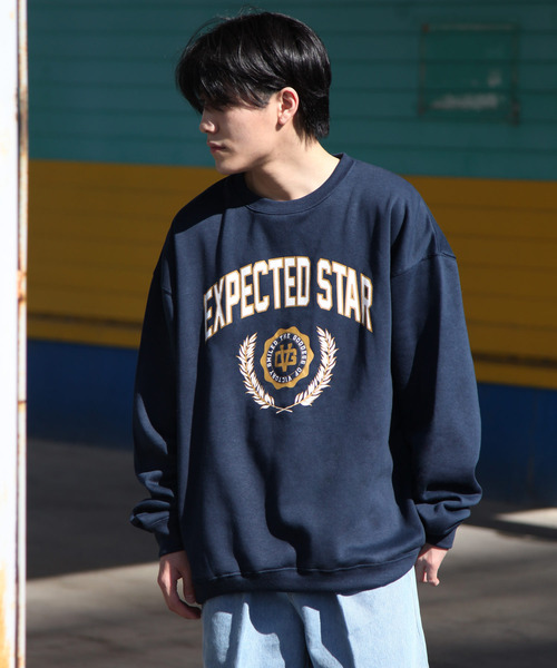 ZIP FIVE（ジップファイブ）の「【ZIP FIVE】【肉厚】ビッグシルエットカレッジロゴスウェット（スウェット・レディース・ブラック/グレー/オートミール/ブラック系/ネイビー系/ダークグリーン/カーキ/グレー系/ホワイト/ネイビー/チャコール/アイボリー/ホワイト系/アイボリー系・X-LARGE/LARGE/MEDIUM）」の14枚目の写真