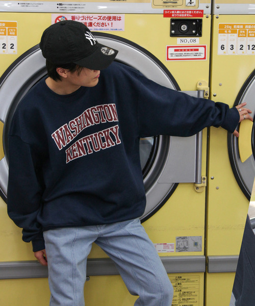 ZIP FIVE（ジップファイブ）の「【ZIP FIVE】【肉厚】ビッグシルエットカレッジロゴスウェット（スウェット・レディース・ブラック/グレー/オートミール/ブラック系/ネイビー系/ダークグリーン/カーキ/グレー系/ホワイト/ネイビー/チャコール/アイボリー/ホワイト系/アイボリー系・X-LARGE/LARGE/MEDIUM）」の13枚目の写真