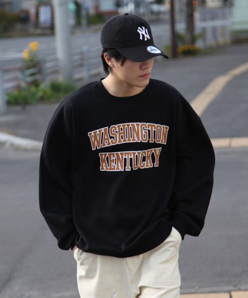 ZIP FIVE（ジップファイブ）の「【ZIP FIVE】【肉厚】ビッグシルエットカレッジロゴスウェット（スウェット・レディース・ブラック/グレー/オートミール/ブラック系/ネイビー系/ダークグリーン/カーキ/グレー系/ホワイト/ネイビー/チャコール/アイボリー/ホワイト系/アイボリー系・X-LARGE/LARGE/MEDIUM）」の5枚目の写真