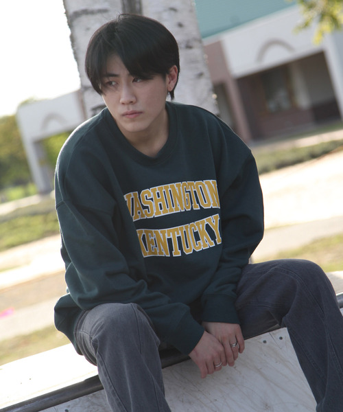 ZIP FIVE（ジップファイブ）の「【ZIP FIVE】【肉厚】ビッグシルエットカレッジロゴスウェット（スウェット・レディース・ブラック/グレー/オートミール/ブラック系/ネイビー系/ダークグリーン/カーキ/グレー系/ホワイト/ネイビー/チャコール/アイボリー/ホワイト系/アイボリー系・X-LARGE/LARGE/MEDIUM）」の11枚目の写真