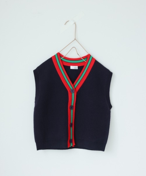 LOWRYS FARM(ローリーズファーム)の「ガラニットベスト 237118(ベスト・キッズ・ベージュ/ネイビー/ブルー系その他・110cm/120cm/130cm)」の2枚目の写真
