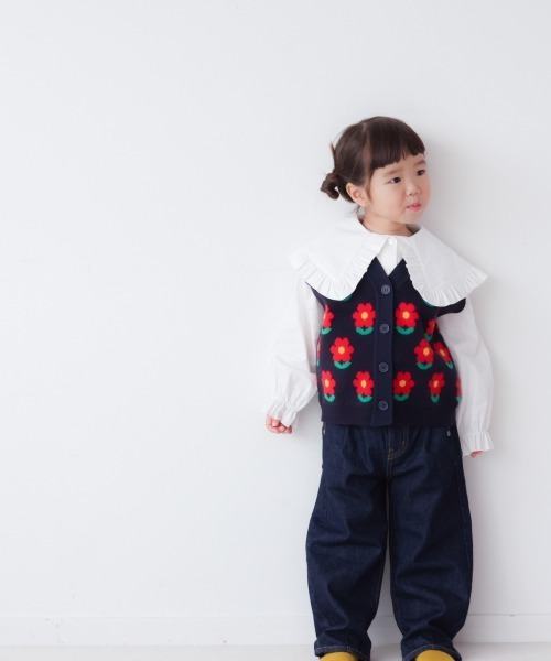LOWRYS FARM(ローリーズファーム)の「ガラニットベスト 237118(ベスト・キッズ・ベージュ/ネイビー/ブルー系その他・110cm/120cm/130cm)」の9枚目の写真