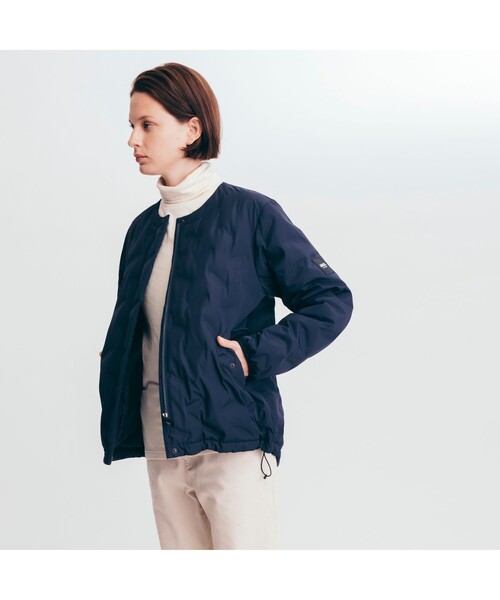 AIGLE（エーグル）の「撥水 ダブルクロス キルテッド ノンカラー ダウンジャケット（ダウンジャケット/コート・レディース・レッド系その他/ダークネイビー・40/38/36）」の14枚目の写真