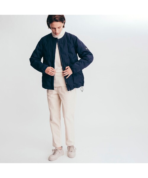 AIGLE（エーグル）の「撥水 ダブルクロス キルテッド ノンカラー ダウンジャケット（ダウンジャケット/コート・レディース・レッド系その他/ダークネイビー・40/38/36）」の12枚目の写真