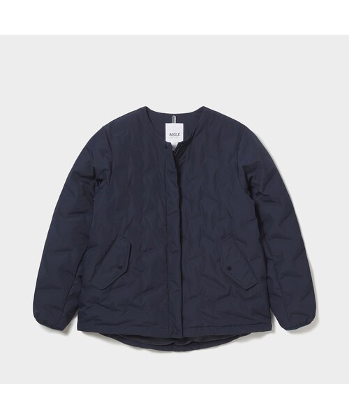 AIGLE（エーグル）の「撥水 ダブルクロス キルテッド ノンカラー ダウンジャケット（ダウンジャケット/コート・レディース・レッド系その他/ダークネイビー・40/38/36）」の8枚目の写真