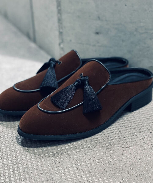 GLOSTER(グロスター)の「【GLOSTER/グロスター】VELVET MULE ベルベットミュール サンダル(サンダル・メンズ・ブラック/ブラウン・26/27/28)」の3枚目の写真