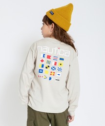 【NAUTICA/ノーティカ】バック国旗プリント長袖Tシャツ