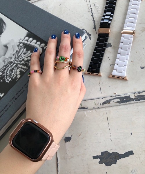 Me%(ミィパーセント)の「AppleWatchアクリルカラーバンド【UNISEX】【全サイズ対応】(デジタル腕時計・レディース・ホワイト/ブラック/ベージュ・MEDIUM/LARGE)」の7枚目の写真