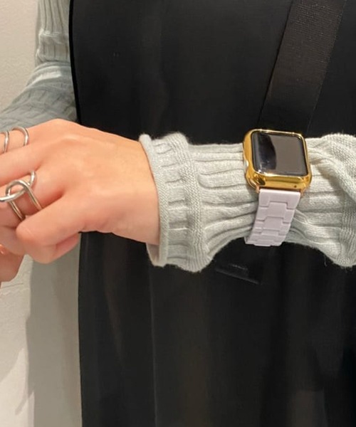 Me%(ミィパーセント)の「AppleWatchアクリルカラーバンド【UNISEX】【全サイズ対応】(デジタル腕時計・レディース・ホワイト/ブラック/ベージュ・MEDIUM/LARGE)」の14枚目の写真
