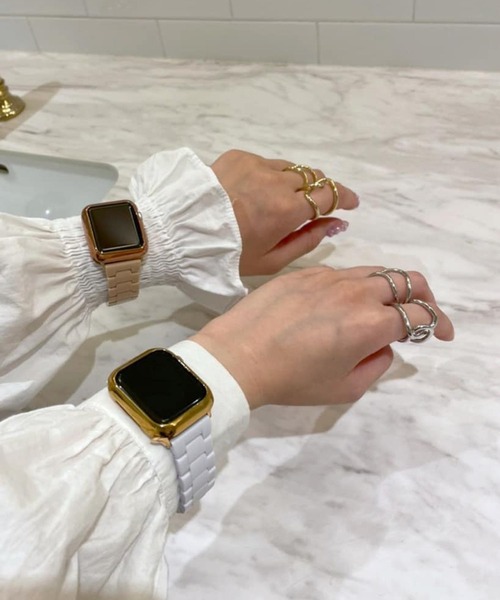 Me%(ミィパーセント)の「AppleWatchアクリルカラーバンド【UNISEX】【全サイズ対応】(デジタル腕時計・レディース・ホワイト/ブラック/ベージュ・MEDIUM/LARGE)」の17枚目の写真