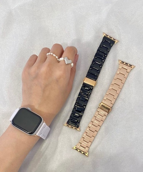 Me%(ミィパーセント)の「AppleWatchアクリルカラーバンド【UNISEX】【全サイズ対応】(デジタル腕時計・レディース・ホワイト/ブラック/ベージュ・MEDIUM/LARGE)」の18枚目の写真