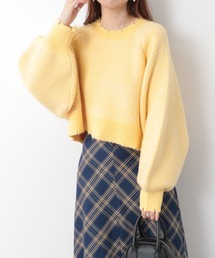 柄編ハイネックショートニット 239257