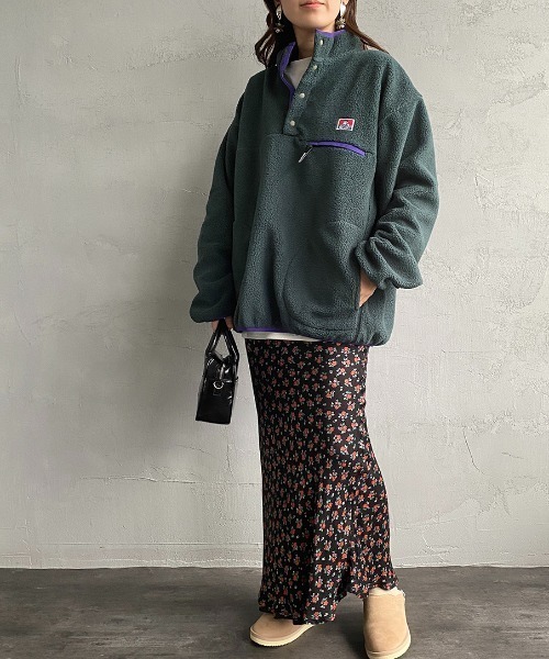 BEN DAVIS（ベンデイビス）の「[BEN DAVIS/ベンデイビス] ハーフスナップボタン ボアブルゾン（その他アウター・レディース・グレイッシュベージュ/ダークグリーン/パープル/イエロー・M/L/XL）」の19枚目の写真