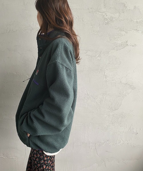 BEN DAVIS（ベンデイビス）の「[BEN DAVIS/ベンデイビス] ハーフスナップボタン ボアブルゾン（その他アウター・レディース・グレイッシュベージュ/ダークグリーン/パープル/イエロー・M/L/XL）」の8枚目の写真