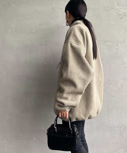 BEN DAVIS（ベンデイビス）の「[BEN DAVIS/ベンデイビス] ハーフスナップボタン ボアブルゾン（その他アウター・レディース・グレイッシュベージュ/ダークグリーン/パープル/イエロー・M/L/XL）」の17枚目の写真