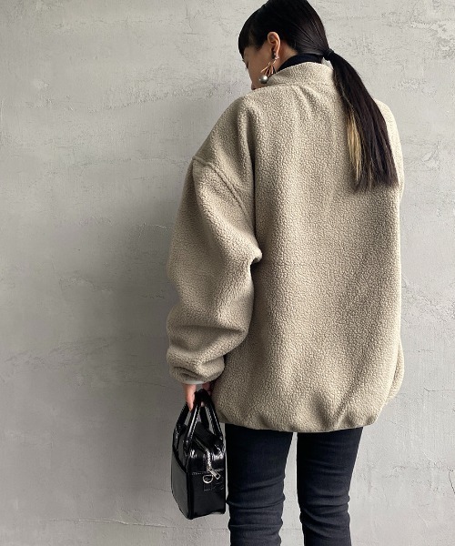 BEN DAVIS（ベンデイビス）の「[BEN DAVIS/ベンデイビス] ハーフスナップボタン ボアブルゾン（その他アウター・レディース・グレイッシュベージュ/ダークグリーン/パープル/イエロー・M/L/XL）」の6枚目の写真