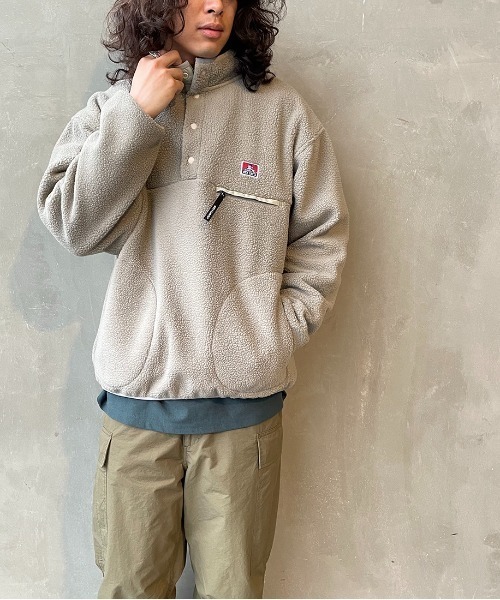 BEN DAVIS（ベンデイビス）の「[BEN DAVIS/ベンデイビス] ハーフスナップボタン ボアブルゾン（その他アウター・レディース・グレイッシュベージュ/ダークグリーン/パープル/イエロー・M/L/XL）」の7枚目の写真