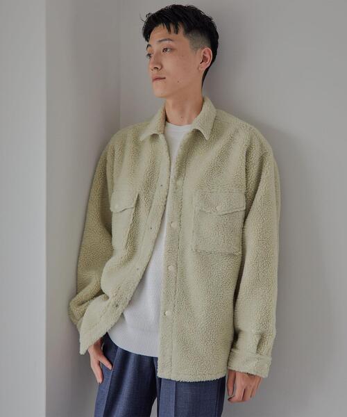 green label relaxing(グリーンレーベルリラクシング)の「ボアフリース CPOジャケット(ブルゾン・メンズ・ベージュ/ブラック・L/S/M)」の5枚目の写真