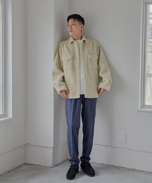 green label relaxing(グリーンレーベルリラクシング)の「ボアフリース CPOジャケット(ブルゾン・メンズ・ベージュ/ブラック・L/S/M)」の6枚目の写真
