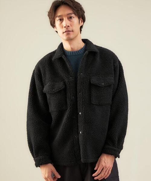 green label relaxing(グリーンレーベルリラクシング)の「ボアフリース CPOジャケット(ブルゾン・メンズ・ベージュ/ブラック・L/S/M)」の7枚目の写真