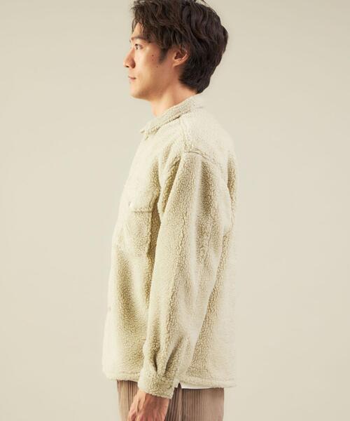 green label relaxing(グリーンレーベルリラクシング)の「ボアフリース CPOジャケット(ブルゾン・メンズ・ベージュ/ブラック・L/S/M)」の9枚目の写真