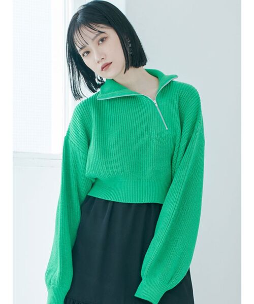 MURUA（ムルーア）の「【AOI】アシメハーフジップニット（ニット