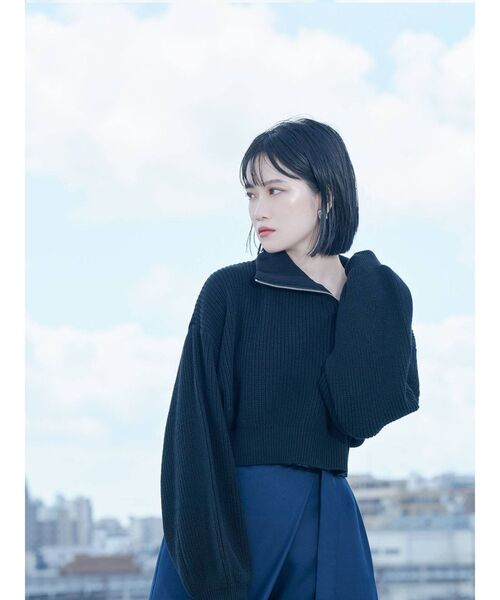 MURUA（ムルーア）の「【AOI】アシメハーフジップニット（ニット