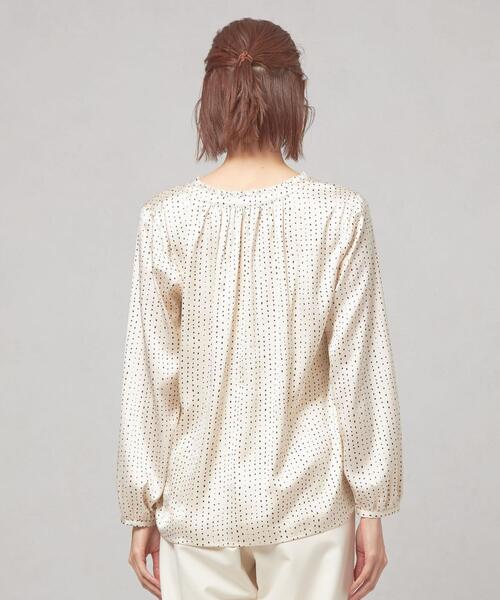closet story（クローゼットストーリー）の「＜closet story（クローゼットストーリー）＞ドット ピコフリル スタンドカラーブラウス（シャツ/ブラウス・レディース・ホワイト/ブラック/ピンク・FREE）」の5枚目の写真