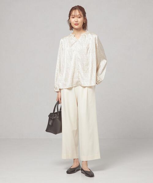 closet story（クローゼットストーリー）の「＜closet story（クローゼットストーリー）＞ドット ピコフリル スタンドカラーブラウス（シャツ/ブラウス・レディース・ホワイト/ブラック/ピンク・FREE）」の7枚目の写真