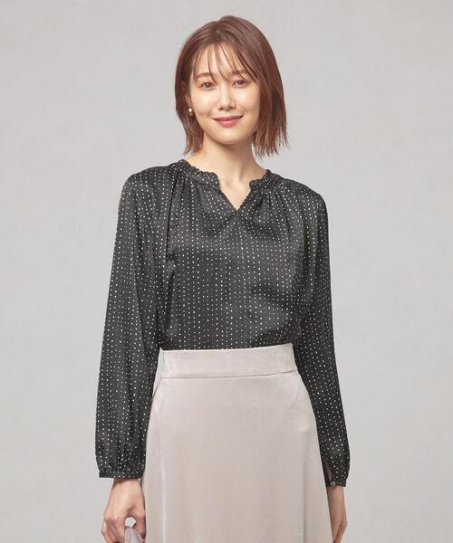 closet story（クローゼットストーリー）の「＜closet story（クローゼットストーリー）＞ドット ピコフリル スタンドカラーブラウス（シャツ/ブラウス・レディース・ホワイト/ブラック/ピンク・FREE）」の8枚目の写真