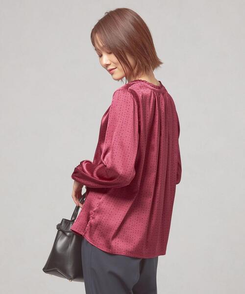 closet story（クローゼットストーリー）の「＜closet story（クローゼットストーリー）＞ドット ピコフリル スタンドカラーブラウス（シャツ/ブラウス・レディース・ホワイト/ブラック/ピンク・FREE）」の11枚目の写真