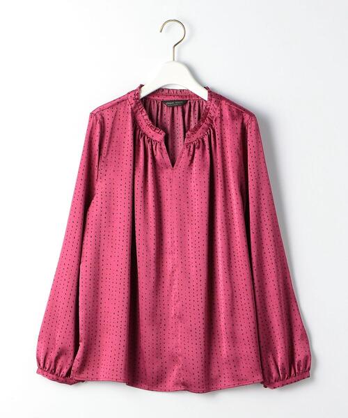 closet story（クローゼットストーリー）の「＜closet story（クローゼットストーリー）＞ドット ピコフリル スタンドカラーブラウス（シャツ/ブラウス・レディース・ホワイト/ブラック/ピンク・FREE）」の13枚目の写真