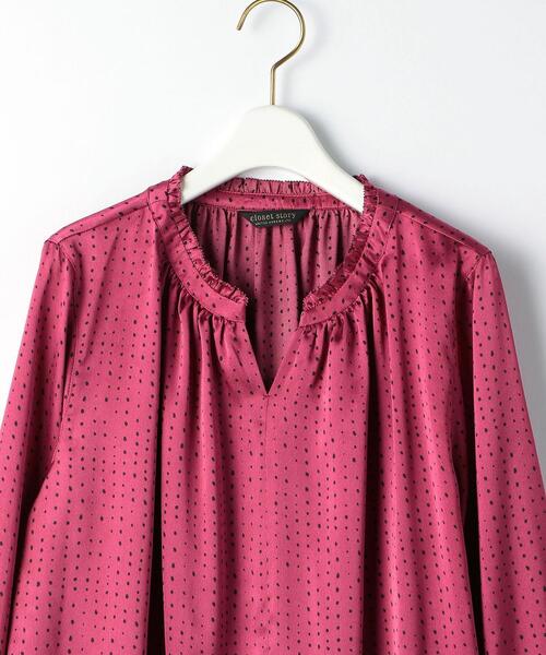 closet story（クローゼットストーリー）の「＜closet story（クローゼットストーリー）＞ドット ピコフリル スタンドカラーブラウス（シャツ/ブラウス・レディース・ホワイト/ブラック/ピンク・FREE）」の15枚目の写真