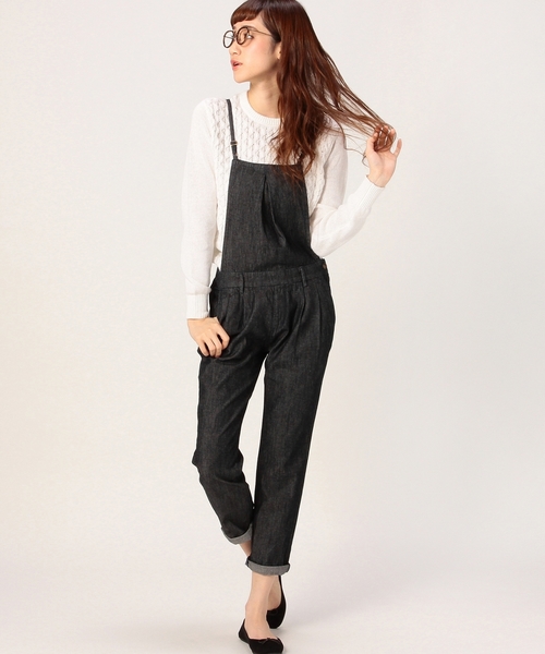 coen(コーエン)の「デニムオーバーオール(サロペット/オーバーオール・レディース・ネイビー・MEDIUM/LARGE)」の1枚目の写真