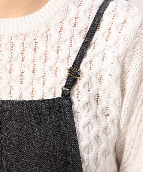 coen(コーエン)の「デニムオーバーオール(サロペット/オーバーオール・レディース・ネイビー・MEDIUM/LARGE)」の4枚目の写真