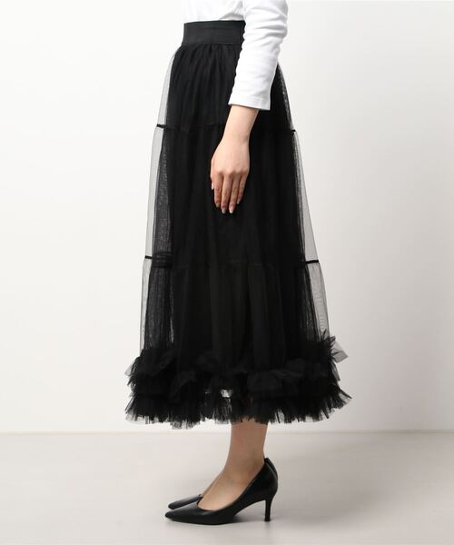 Narcissus（ナルシス）の「【Narcissuｓ WEBSTORE 限定商品】チュールフリルスカート（スカート・レディース・ブラック・FREE）」の4枚目の写真
