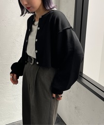 ドットボタンダメージスウェットカーディガン【ZOZOTOWN限定アイテム】